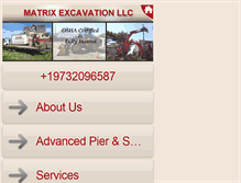 Tablet Screenshot of matrixexcavation.com